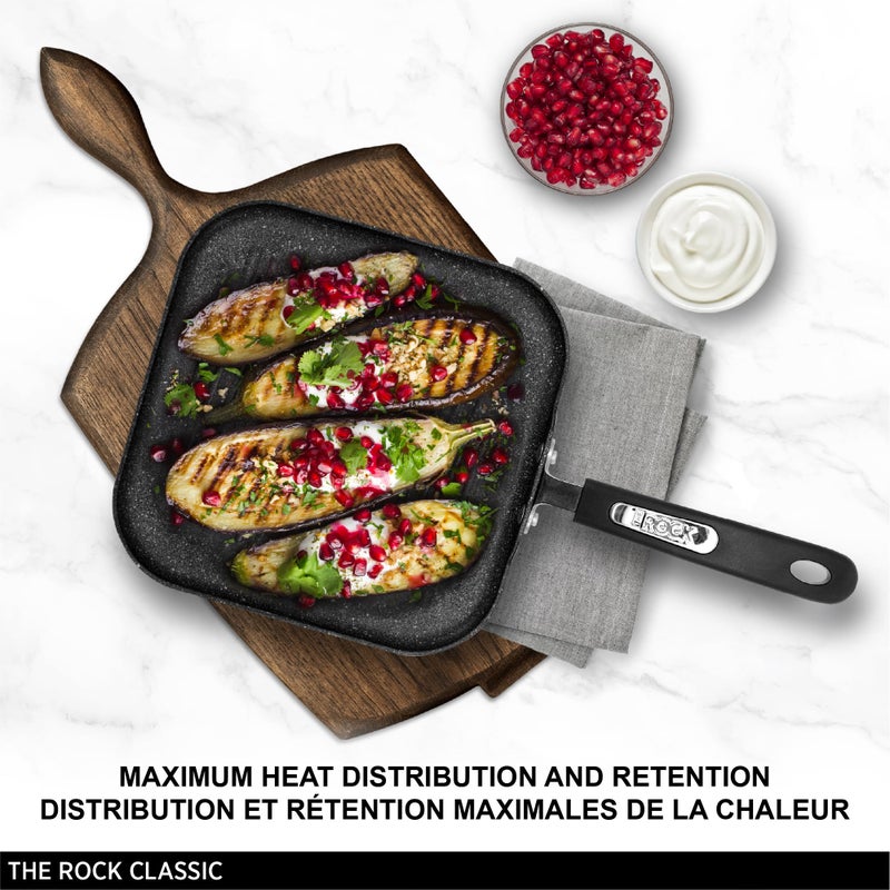 Starfrit The Rock 25cm (10") Non-Stick Grill Pan - Durable Forged Aluminium - Oven Safe - PFOA Free - Easy to Clean - Black - Image 4